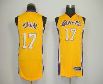 Revolution 30 Los Angeles Lakers -17 Andrew Bynum Yellow Stitched NBA Jersey