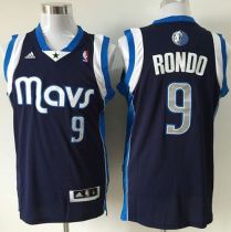 Revolution 30 Dallas Mavericks -9 Rajon Rondo Navy Blue Stitched NBA Jersey