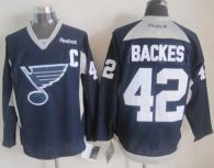 St Louis Blues -42 David Backes Navy Blue Practice Stitched NHL Jersey