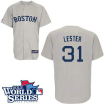 Boston Red Sox #31 Jon Lester Grey Cool Base 2013 World Series Patch Stitched MLB Jersey