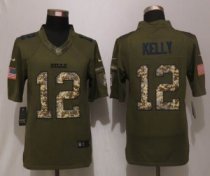 Nike Buffalo Bills -12 Jim Kelly Green Salute To Service Limited Jersey