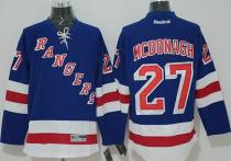 New York Rangers -27 Ryan McDonagh Blue Home Stitched NHL Jersey