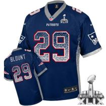 Nike New England Patriots -29 LeGarrette Blount Navy Blue Team Color Super Bowl XLIX Mens Stitched N