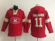 Montreal Canadiens -11 Brendan Gallagher Red Pullover NHL Hoodie