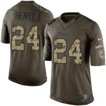 Nike Titans -24 Derrick Henry Green Stitched NFL Limited Salute to Service Jersey