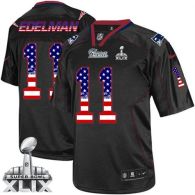 Nike New England Patriots -11 Julian Edelman Black Super Bowl XLIX Mens Stitched NFL Elite USA Flag