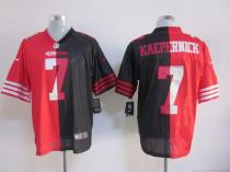 Nike San Francisco 49ers -7 Colin Kaepernick Black Red Mens Stitched NFL Elite Split Jersey