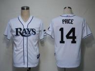 Tampa Bay Rays #14 David Price White Cool Base Stitched MLB Jersey
