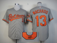 Autographed MLB Baltimore Orioles #13 Manny Machado Grey Cool Base Stitched Jersey