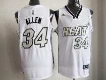 Miami Heat -34 Ray Allen White on White Stitched NBA Jersey