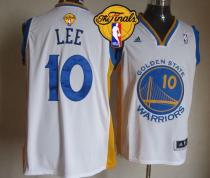 Golden State Warriors -10 David Lee White The Finals Patch Stitched NBA Jersey