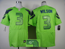 Nike NFL Seattle Seahawks #3 Russell Wilson Green Alternate Men‘s Stitched Elite Autographed Jersey