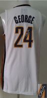 Revolution 30 Autographed Indiana Pacers -24 Paul George White Stitched NBA Jersey