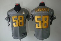 Nike Pittsburgh Steelers #58 Jack Lambert Grey Shadow With 80TH Patch Men's Stitched NFL Elite Jerse