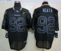Nike Ravens -92 Haloti Ngata Lights Out Black With Art Patch Men Stitched NFL Elite Jersey
