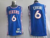 Mitchell and Ness Philadelphia 76ers -6 Julius Erving Stitched Blue Throwback NBA Jersey