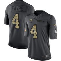 Green Bay Packers -4 Brett Favre Nike Anthracite 2016 Salute to Service Jersey