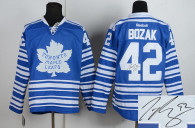 Autographed Toronto Maple Leafs -42 Tyler Bozak Blue 2014 Winter Classic Stitched NHL Jersey