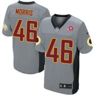 Nike Washington Redskins -46 Alfred Morris Grey Shadow With 80TH Patch Men's Stitched NFL Elite Jers