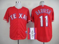 MLB Texas Rangers #11 Yu Darvish Stitched Red Autographed Jersey