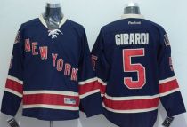 New York Rangers -5 Dan Girardi Navy Blue Alternate Stitched NHL Jersey