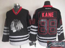 Autographed Chicago Blackhawks -88 Patrick Kane Black Ice Stitched NHL Jersey
