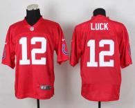 Nike Indianapolis Colts #12 Andrew Luck Red Men's Stitched NFL Elite QB Practice Jersey