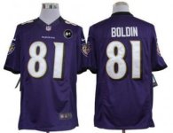 Nike Ravens -81 Anquan Boldin Purple Team Color With Art Patch Men Stitched NFL Limited Jersey