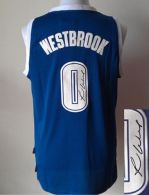 Revolution 30 Autographed Oklahoma City Thunder -0 Russell Westbrook Blue Alternate Stitched NBA Jer