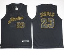 Chicago Bulls -23 Michael Jordan Black Gold No Anniversary Stitched NBA Jersey