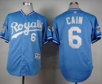 Kansas City Royals -6 Lorenzo Cain Light Blue 1985 Turn Back The Clock Stitched MLB Jersey
