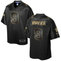 Nike New Orleans Saints -9 Drew Brees Pro Line Black Gold Collection Stitched NFL Game Jersey