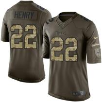 Nike Titans -22 Derrick Henry Green Stitched NFL Limited Salute to Service Jersey