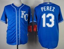Kansas City Royals -13 Salvador Perez Blue Alternate 2 Cool Base Stitched MLB Jersey