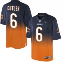 Nike Bears -6 Jay Cutler Navy Blue Orange Stitched NFL Elite Fadeaway Fashion Jersey