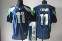 Nike NFL Men Seattle Seahawks #11 Percy Harvin Elite Blue Autographed Stitched Jersey
