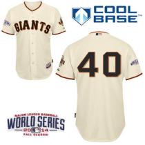 San Francisco Giants #40 Madison Bumgarner Cream Cool Base W 2014 World Series Patch Stitched MLB Je