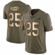 Nike Bills -25 LeSean McCoy Olive Gold Stitched NFL Limited 2017 Salute To Service Jersey