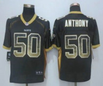 Nike New Orleans Saints -50 Stephone Anthony Black Team Color Stitched NFL Elite Drift Fashion jerse