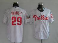 Philadelphia Phillies #29 Raul Ibanez Stitched White Red Strip MLB Jersey