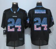 Nike Carolina Panthers -24 Josh Norman USA Flag Fashion Black Elite Jerseys