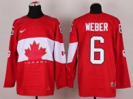 Olympic 2014 CA 6 Shea Weber Red Stitched NHL Jersey