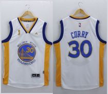 Golden State Warriors -30 Stephen Curry White New Champions Stitched NBA Jersey
