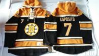 Boston Bruins -7 Phil Esposito Black Sawyer Hooded Sweatshirt Stitched NHL Jersey