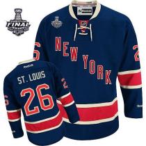 New York Rangers -26 Martin St Louis Navy Blue With 2014 Stanley Cup Finals Stitched NHL Jersey