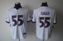 Nike Ravens -55 Terrell Suggs White Stitched NFL Limited Jersey