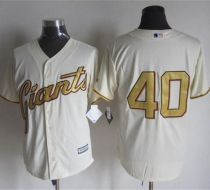 San Francisco Giants #40 Madison Bumgarner Cream Gold No  New Cool Base Stitched MLB Jersey