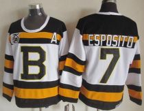 Boston Bruins -7 Phil Esposito White CCM Throwback 75TH Stitched NHL Jersey