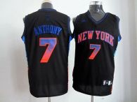 New York Knicks -7 Carmelo Anthony Black Stitched NBA Vibe Jersey