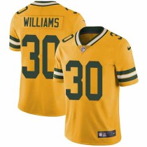 Nike Packers -30 Jamaal Williams Yellow Stitched NFL Limited Rush Jersey